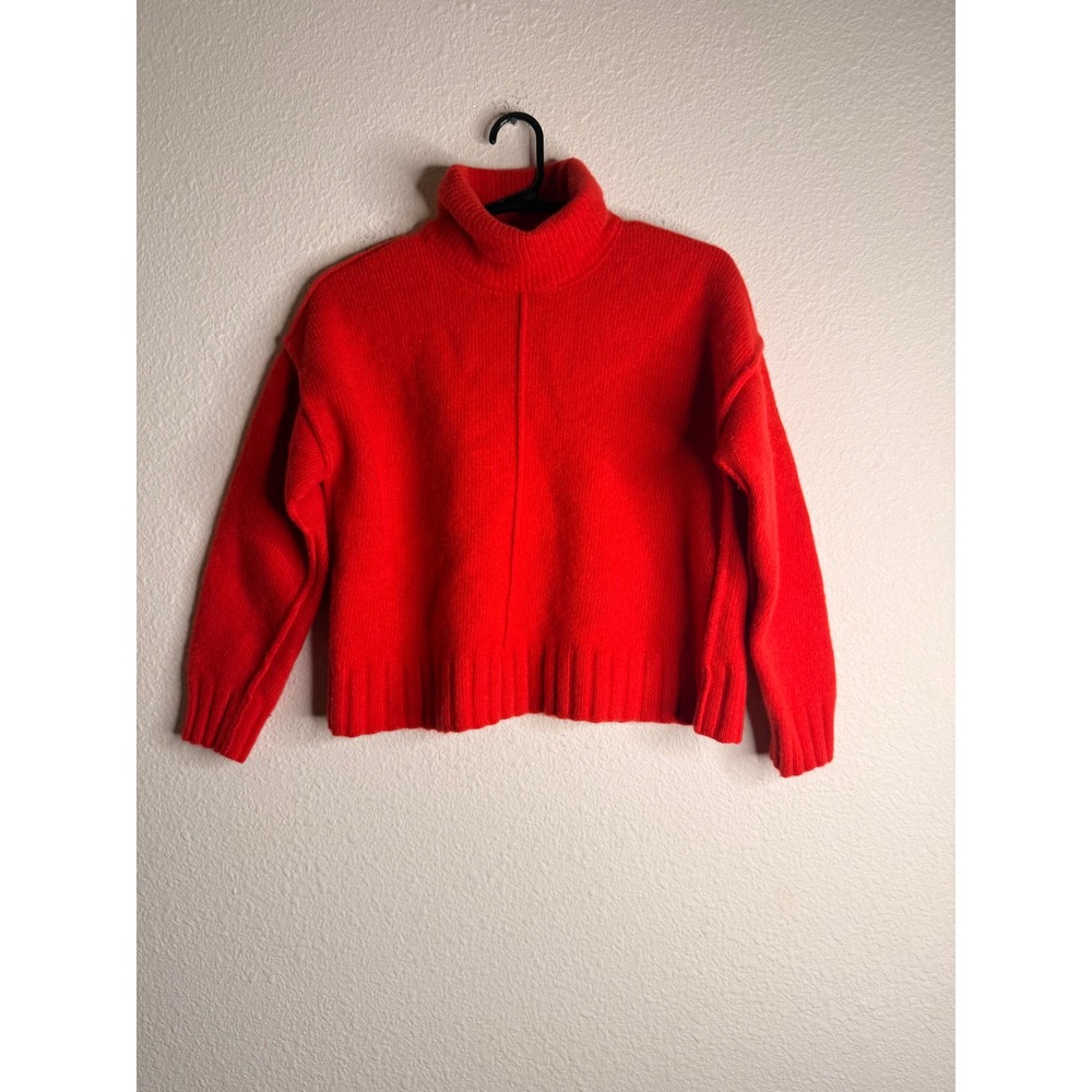 Entireworld Turtleneck Sweater Womens Superfine Wool XS Red Excellent
